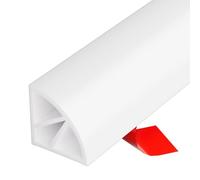 Seuil de douche de 300 cm, moulure flexible quart de rond, bouchon d'eau pour coin de douche - Bouchon de protection pour comptoir de cuisine et table de cuisson (blanc)