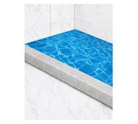 Seuil de douche PVC, barrière d’eau au sol pour salle de bain | Hauteur 7 cm ; largeur 7 cm ; profil en U ; installation sous carrelage ou sur sol(Gray,160cm (62.99in))