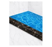 Seuil de douche PVC, barrière d’eau au sol pour salle de bain | Hauteur 7 cm ; largeur 7 cm ; profil en U ; installation sous carrelage ou sur sol(Brown,84cm (33.07in))
