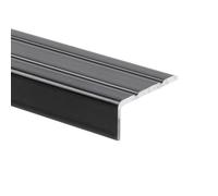 Seuil de nez de marche Aluminium Noir 24,5 x 10 mm Montage avec ou sans perçage