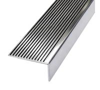 Seuil de porte Acier Inoxydable Bande De Finition pour Marches D'escalier Longueur 1,5m 1,3m 1,15m 0,9m Bande De Finition Antidérapante pour Carrelage Parquet(125cm/49.2 inch)