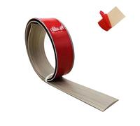 Seuil de porte adhesif profil de transition barre de seuil de porte bande de transition sol en vinyle bande de grain de bois bande de recouvrement pour planchers stratifié(GreyWoodGrain,7.6cm*1.0m)