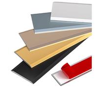 Seuil de Porte Barre Plat Autocollant, Bandes De Transition De Sol en Aluminium, Barre De Seuil pour Carrelage/stratifié/Moquette - Profilé De Transition(Iron Gray,1cm*90cm (3Pcs))