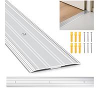 Seuil de porte en aluminium - 91,4 x 12,7 cm (L x l) - Lot de 2 seuils de porte extérieurs avec trous pré-percés et vis d'expansion, seuil de selle cannelé antidérapant, empêche la poussière et la