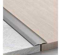 Seuil de porte en aluminium, bande de transition for sol, seuil à profil plat, for les espaces entre les portes extérieures et intérieures, protection de porte et décoration(Dark,1m/3.28ft)