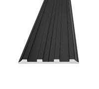 Seuil de porte en aluminium noir 5 × 120 cm, design cannelé robuste pour porte intérieure, entrée de qualité commerciale, protection contre les courants d'air, joint de porte durable