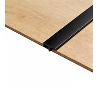 Seuil De Porte Joint De Sol,Profilé De Transition En Aluminium, Pour Seuil De Porte Et Jointure De Sol Stratifié,Bande De Transition Autocollante Facile À Poser(Noir,2x110cm)