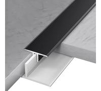 Seuil de porte Seuil De Transition pour Sol Intérieur/Extérieur, Largeur 24,8mm, Alliage D'aluminium Garniture De Bordure De Porte Noire pour Sols Stratifiés En Bois et Vinyle(130cm/51.2 inch)