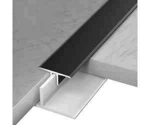 Seuil de porte Seuil De Transition pour Sol Intérieur/Extérieur, Largeur 24,8mm, Alliage D'aluminium Garniture De Bordure De Porte Noire pour Sols Stratifiés En Bois et Vinyle(130cm/51.2 inch)