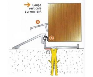 Seuil MRS2000 pour porte d'entrée en bois - BILCOCQ - Alu argent - L.4 m - MRS2000