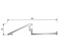 Seuil pour bois porte d’entrée BILCOCQ - 18 x 80 mm - aluminium brut - MRS2000