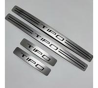 Seuils de Portière FI-at Tipo en Acier Inoxydable | Protection Haut de Gamme Anti-Rayures | Design avec Logo Gravé au Laser | Set 4 Pièces | Installation Facile