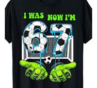 Seulement 1 pièce T-Shirt J'avais 6 ans, Maintenant j'ai 7 ans Garçon d'anniversaire 67 Style football T-Shirt 7ème anniversaire Confortable Manches courtes Garçons et Filles Printemps/Été Jeu S 6Y,11