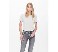 Seulement Femmes T-shirt uni avec cœur de marque Basique Col rond Haut