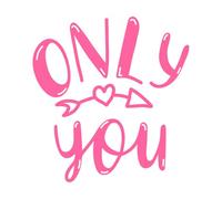 seulement toi lettrage dessiné à la main phrase romantique célébration salutation Stickers muraux 54.6x58.1cm Décoration de magasin Rose