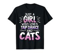 Seulement Une Fille Qui Aime la Danse du Robinet et Les Chats Tap Dancing T-Shirt Graphique avec Valeur, Homme, Noir, XL