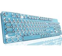 SEUNKWANG EWEADN TK950 Clavier mécanique sans fil, 104 touches, clavier de machine à écrire esthétique avec rétroéclairage blanc, anti-ghosting, interrupteur bleu, Bluetooth/2,4 GHz/claviers filaires