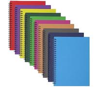 SEUNMUK Lot de 10 carnets de croquis A5 à spirales avec couverture kraft, carnet de croquis ligné pour voyage, bureau (10 couleurs)