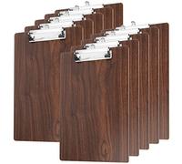 SEUNMUK Lot de 10 porte-blocs en bois A4 avec trou de suspension et support en métal pour papier, document et menu