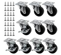 SEUNMUK Lot de 10 roulettes pivotantes 40 mm, roues robustes pour le déménagement et les meubles, équipement avec vis, poids maximum 20 kg