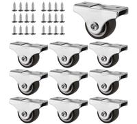 SEUNMUK Lot de 10 roulettes robustes de 25 mm, petites roulettes silencieuses de 2,5 cm, roues de chariot en caoutchouc pour déplacer tous les types de petits meubles, poids maximum par unité 15 kg