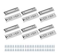 SEUNMUK Lot de 12 glissières de tiroir de 15,2 cm, 6 paires de rails de placard à extension complète, glissières de tiroir avec vis de montage, rails coulissants à 3 sections à roulement à billes pour tiroir, armoire, argent