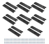 SEUNMUK Lot de 16 glissières de tiroir de 15,2 cm, 8 paires de rails de placard à extension complète avec vis de montage, rails coulissants à 3 sections pour tiroirs, placards, noir