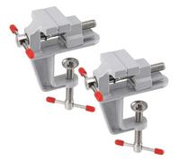 SEUNMUK Lot de 2 mini pinces de table de 8,9 cm, petit étau d'établi en alliage d'aluminium, vis à bijoux portables pour réparation de bijoux, montres, bricolage, sculpture et travail du bois