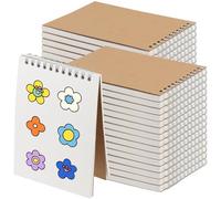 SEUNMUK Lot de 30 carnets de croquis A6 à spirales, 60 feuilles/120 pages à couverture rigide marron, bloc de dessin kraft pour portrait, croquis, dessin, scrapbooking, type retournement