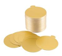 SEUNMUK Lot de 300 mini planches à gâteau rondes de 8,9 cm, de qualité alimentaire, résistantes à la graisse, jetables en carton doré, pour petits gâteaux