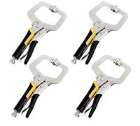 SEUNMUK Lot de 4 pinces de verrouillage de 28 cm avec patins pivotants, pinces de soudage très résistantes, pinces de verrouillage pour le travail du bois, la prise en main et le soudage