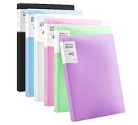 SEUNMUK Lot de 6 porte-vues A4, 40 pochettes en plastique, dossiers de présentation pour particuliers, bureaux (6 couleurs)