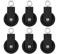 SEUNMUK Lot de 6 poulies de 90 mm avec rotation à 360 degrés - Roue de traction - Robuste - Mute - Pivote - Système de poulie - Poulie de traction pour système de poulie de gym à monter soi-même