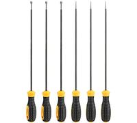 SEUNMUK Lot de 6 tournevis plats et cruciformes de 30,5 cm de long avec manche en caoutchouc