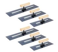 SEUNMUK Lot de 6 truelles de finition en acier inoxydable avec poignée en bois, 40,6 x 10,2 cm, 30,5 x 10,2 cm, 24,9 x 9,6 cm, lot de 3