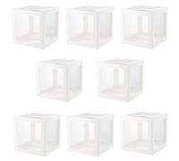 SEUNMUK Lot de 8 boîtes à ballons blanches décoratives pour fête d'anniversaire, boîtes à ballons transparentes avec 52 lettres pour décoration de fête à thème