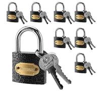 SEUNMUK Lot de 8 cadenas de 38 mm, noyau en cuivre robuste avec clé, petit cadenas d'extérieur haute sécurité pour boîte à outils, portes, abri de jardin, entrepôt, armoires, noir