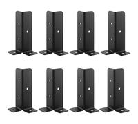 SEUNMUK Lot de 8 supports de poteau de clôture réglables, 35 x 30 x 127 mm, supports de réparation de poteaux de clôture, bases de support de poteau en bois pour fixer des poteaux de clôture