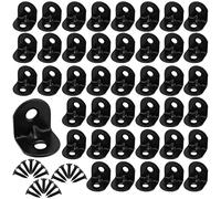 SEUNMUK Lot de 80 supports d'angle noirs en forme de L avec vis pour étagère, armoire et meubles