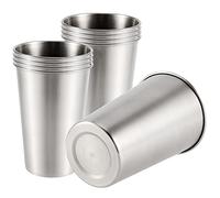 SEUNMUK Lot de 9 gobelets à bière en acier inoxydable de 473 ml, empilables et réutilisables pour voyage, camping, plein air, tous les jours