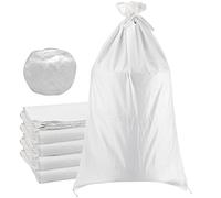 SEUNMUK Sac a gravats 50 pièces, Sac gravat Big Bag 45x77 cm en polypropylène tissé pour chantier et contrôle des inondations avec attaches 20 m