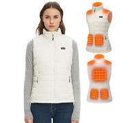 Sevdiea Gilet Chauffant Femme avec Batterie Incluse de 16000mAh 7.4V, Gilet Chauffant Electrique, Gilet sans Manche Chauffante, pour les Sports de Plein Air (Blanc, M)