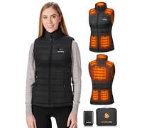 Sevdiea Gilet Chauffant Femme avec Batterie Incluse de 16000mAh 7.4V, Gilet Chauffant Electrique, Pour Les Sports De Plein Air (Noir, S)