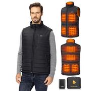 Sevdiea Gilet Chauffant Homme avec 16000mAh 7,4V Batterie Incluse, Veste Chauffante Homme avec 9 Zones de Chauffage, Gilet Chauffant Electrique pour Moto-M