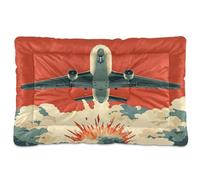 Sevdomey Airplane in The Sky Lit pour Chien et Chat - Lavable Doux et Confortable - avec Fond antidérapant - pour Chiens et Chats de Petite, Moyenne et Grande Taille - 60 x 90 cm