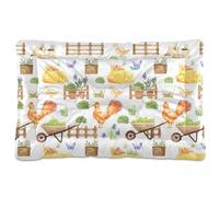 Sevdomey Aquarelle Farm Chickens Tapis de niche pour animal domestique, lavable, doux et confortable avec fond antidérapant pour chiens et chats de petite, moyenne et grande taille, 60 x 90 cm