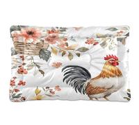 Sevdomey Aquarelle Farm Coq Coussin pour Chien et Chat - Lavable - Doux et Confortable - avec Fond antidérapant - pour Chiens de Petite, Moyenne et Grande Taille - 60 x 90 cm