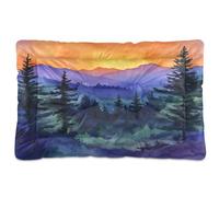 Sevdomey Aquarelle Mountain Coussin pour animal domestique pour chien et chat - Lavable - Doux et confortable - Avec fond antidérapant - Pour chiens de petite, moyenne et grande taille - 60 x 90 cm
