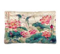 Sevdomey Beau tapis pour animal domestique motif fleurs de lotus pour chien, chat, niche, lit, lavable, doux et confortable avec fond antidérapant pour chiens et chats de petite, moyenne et grande