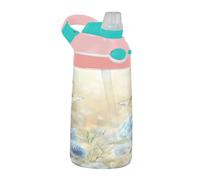 Sevdomey Belle bouteille d'eau avec paille pour filles et garçons, isolation en acier inoxydable étanche 480 ml pour école, crèche, voyage, sport